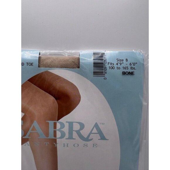 Sabra Sheer Pantyhose Size B Reinforced Panty and Toe Nylon Stockings - Picture 2 of 3
